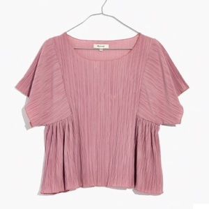 Madewell Pink Pleated Blouse